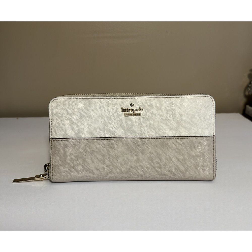 Kate Spade ROUND‎ ZIPPER LONG WALLET LADIES Beige